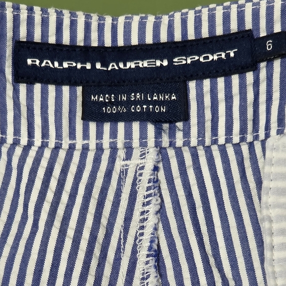 Ralph Lauren Sport Blue and White Striped Women's Shorts size 6 - Picture 4 of 4